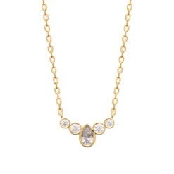 Maison de la Bijouterie Collier femme fantaisie oxyde de zirconium plaqué or UW3VVV45 | Femme Collier Et Pendentif