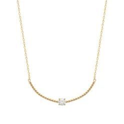 Maison de la Bijouterie Collier femme fantaisie oxyde de zirconium plaqué or UW345Y45 | Femme Collier Et Pendentif