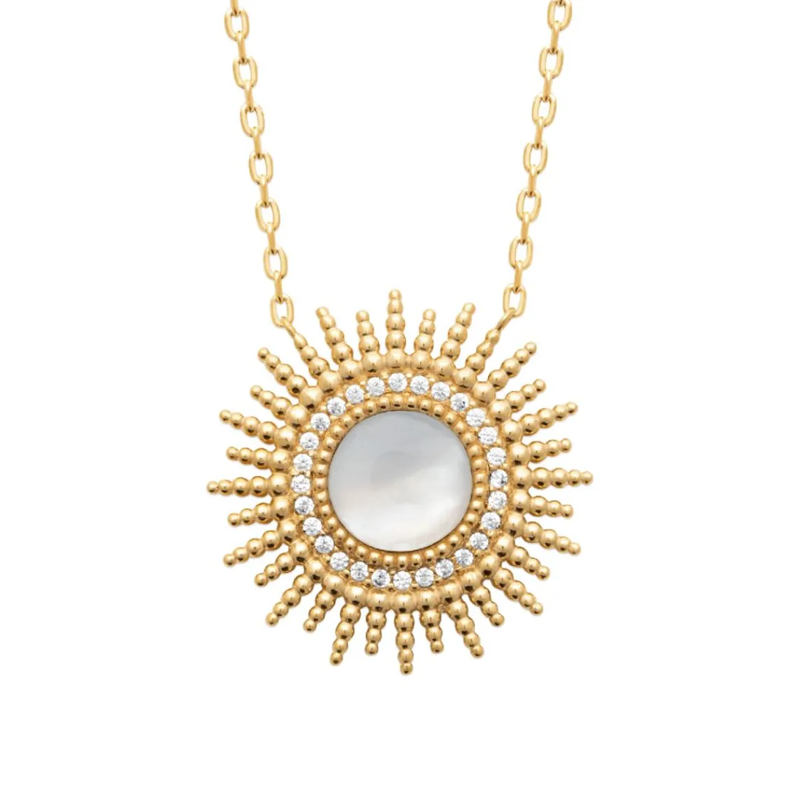 Maison de la Bijouterie Collier femme fantaisie pendentif nacre plaqué or UW333045 | Femme Collier Et Pendentif