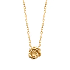 Maison de la Bijouterie Collier femme fantaisie pendentif fleur plaqué or UYY0W045 | Femme Collier Et Pendentif