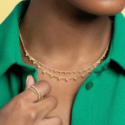 Maison de la Bijouterie Collier femme fantaisie plaqué or UYYZ3045 | Femme Collier Et Pendentif