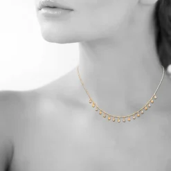 Maison de la Bijouterie Collier femme fantaisie plaqué or UWZU0545 | Femme Collier Et Pendentif
