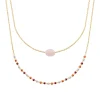 Maison de la Bijouterie Collier femme fantaisie quartz rose plaqué or UW3Y3W45 | Femme Collier Et Pendentif