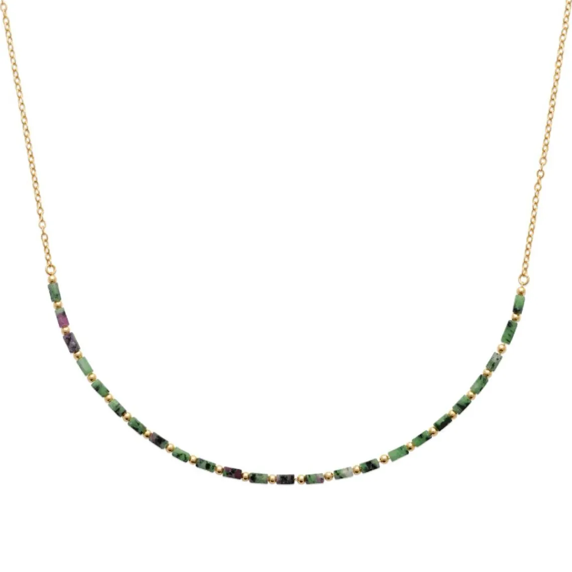 Maison de la Bijouterie Collier femme fantaisie rubis zoisite plaqué or UW3VWW45 | Femme Collier Et Pendentif