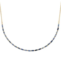 Maison de la Bijouterie Collier femme fantaisie sodalites bleues plaqué or UW3VW645 | Femme Collier Et Pendentif