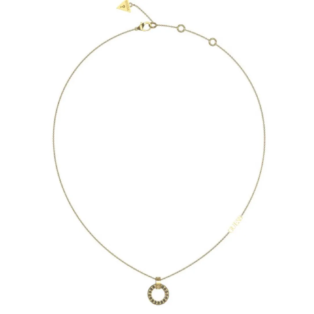 Guess Bijoux Collier femme JUBN03159JWYG - CIRCLE LIGHTS Acier Doré | Femme Collier Et Pendentif