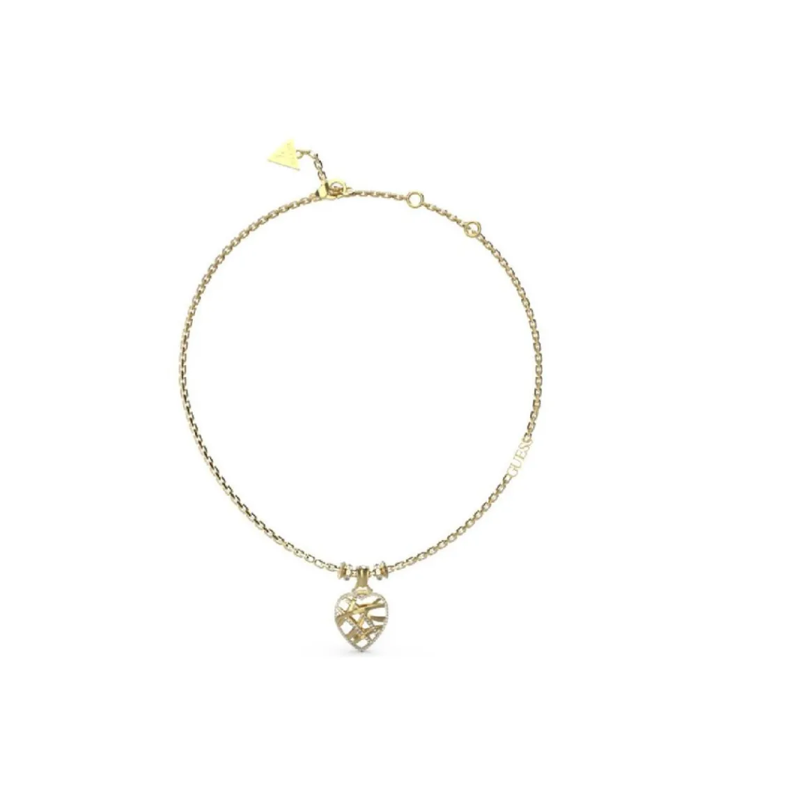 Guess Bijoux Collier femme - JUBN03099JWYG HEART CAGE Acier Doré | Femme Collier Et Pendentif