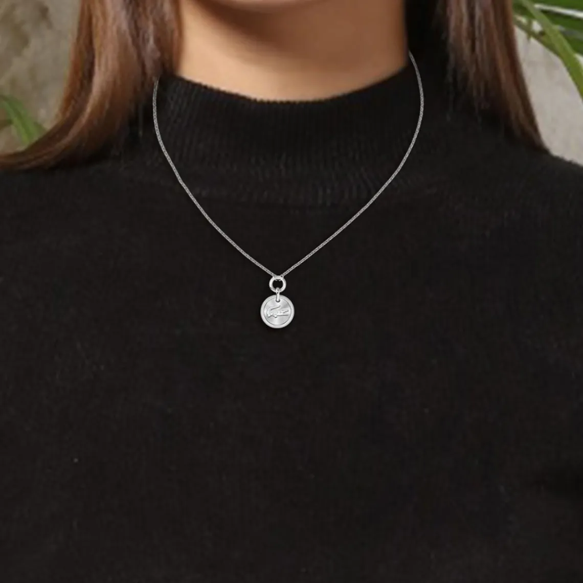 Lacoste Collier Femme Memento - 2040402 Acier Argent | Femme Collier Et Pendentif