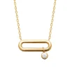 Maison de la Bijouterie Collier femme maillon ovale serti clos plaqué or UW344Z45 | Femme Collier Et Pendentif