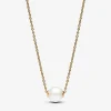 Pandora Collier femme métal doré à l'or fin avec perle et zircone Timeless 363167C01 | Femme Collier Et Pendentif