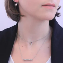 MYC-Paris Collier Femme Solitaire - DP0222-S Laiton Argent | Femme Collier Et Pendentif