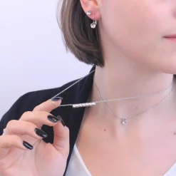 MYC-Paris Collier Femme Solitaire - DP0222-S Laiton Argent | Femme Collier Et Pendentif
