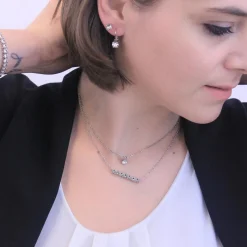 MYC-Paris Collier Femme Solitaire - DP0222-S Laiton Argent | Femme Collier Et Pendentif