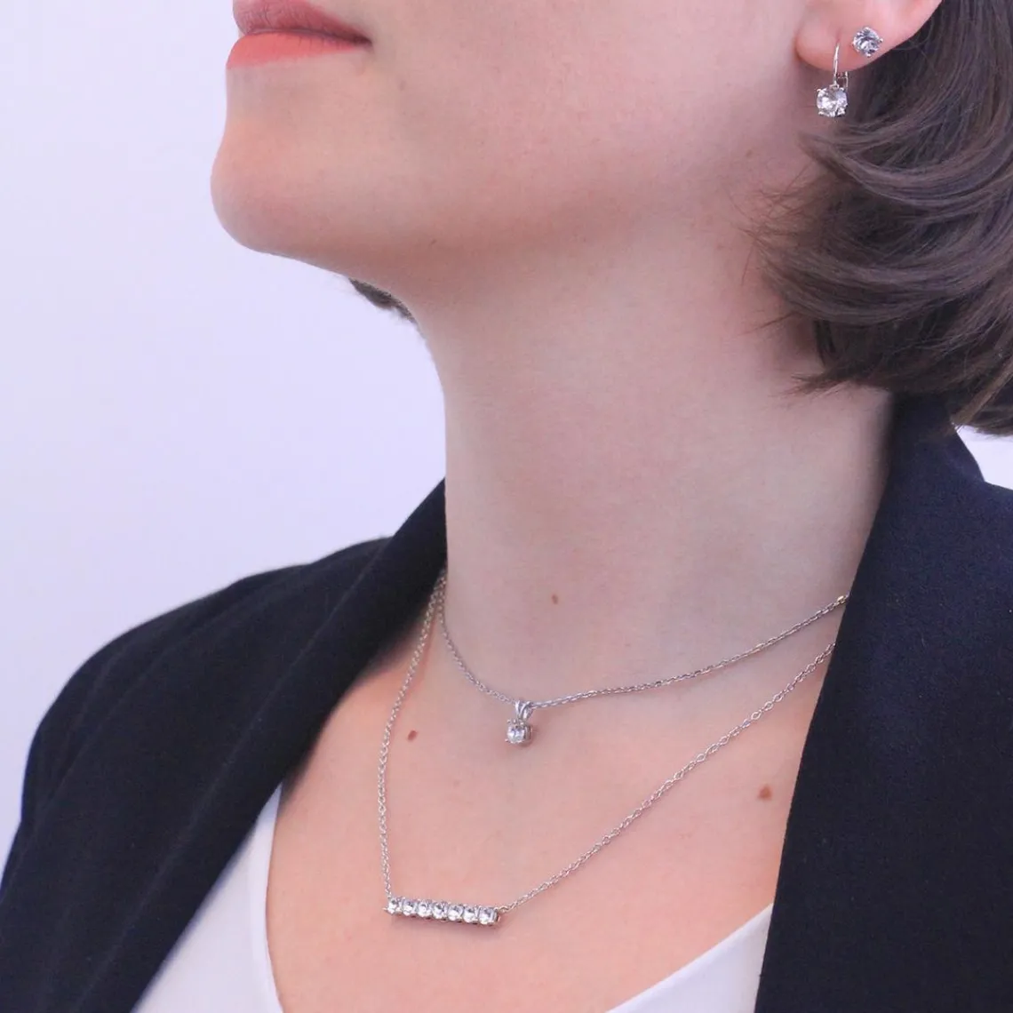 MYC-Paris Collier Femme Solitaire - DP0222-S Laiton Argent | Femme Collier Et Pendentif