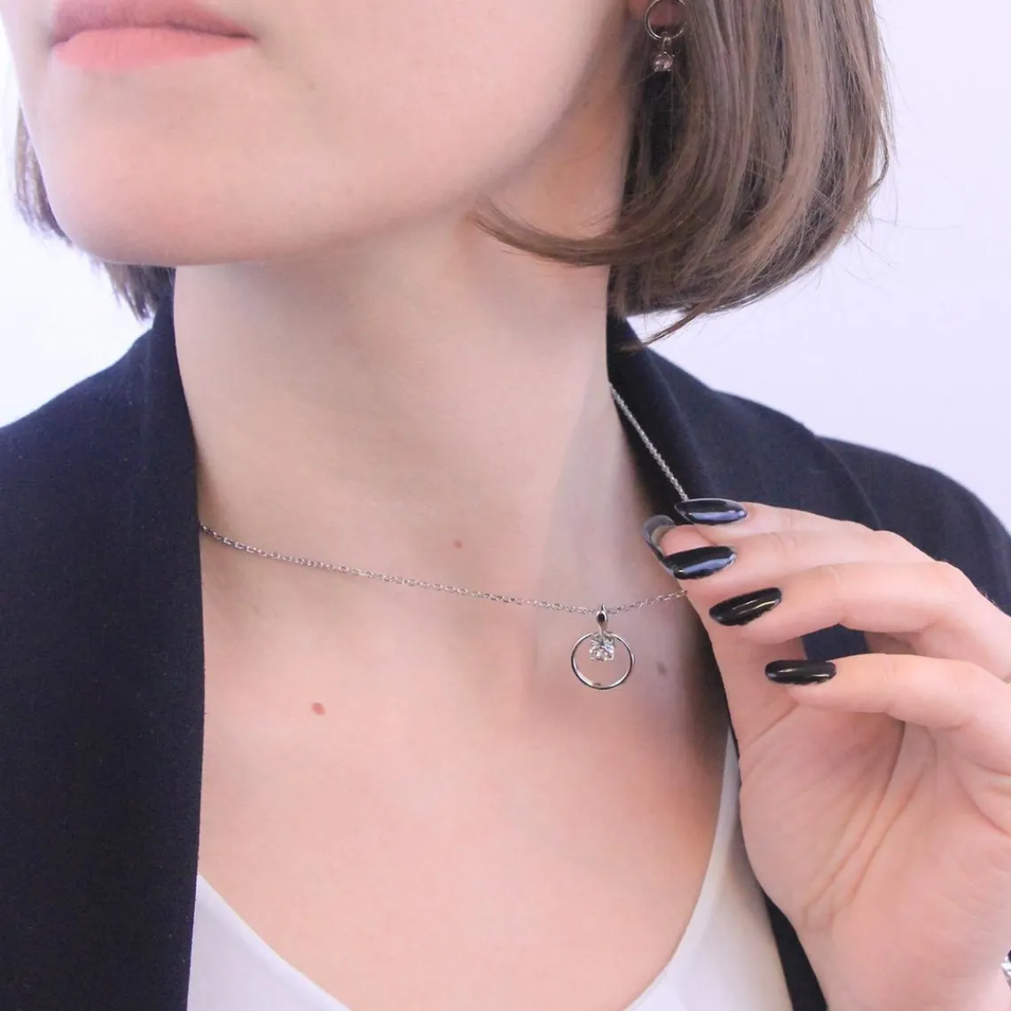 MYC-Paris Collier Femme Solitaire - DP0181-S Laiton Argent | Femme Collier Et Pendentif