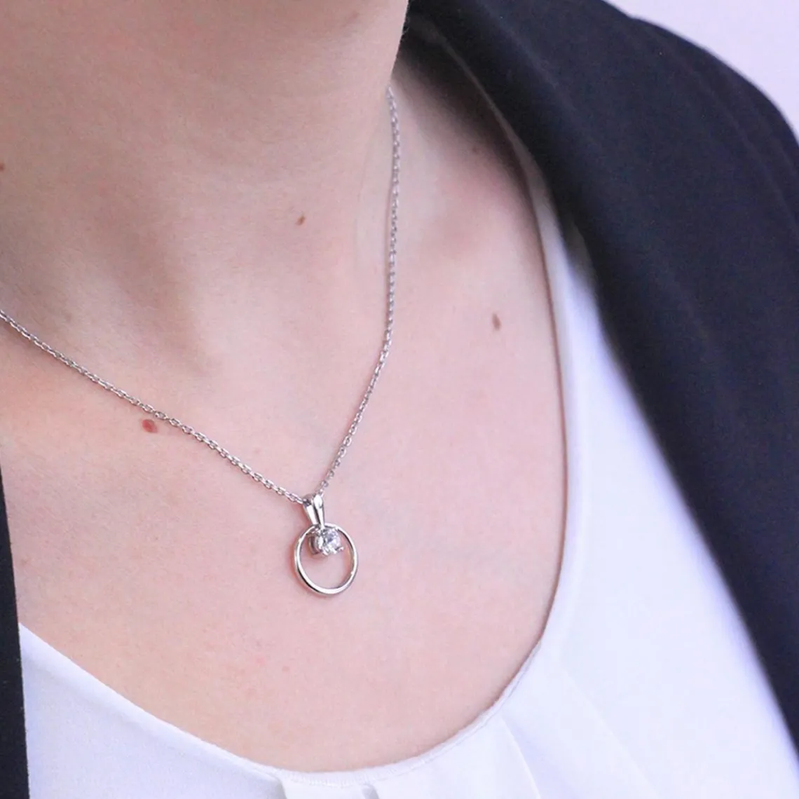 MYC-Paris Collier Femme Solitaire - DP0181-S Laiton Argent | Femme Collier Et Pendentif