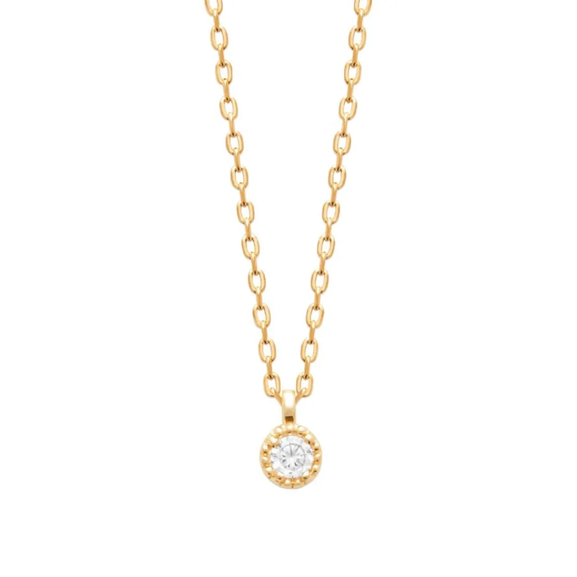 Maison de la Bijouterie Collier femme oxyde de zirconium plaqué or UW3UZ445 | Femme Collier Et Pendentif