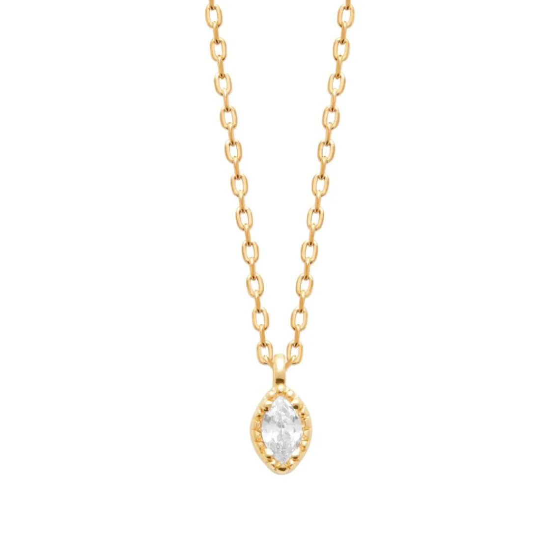 Maison de la Bijouterie Collier femme oxyde de zirconium plaqué or UW3UZ345 | Femme Collier Et Pendentif