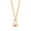 Maison de la Bijouterie Collier femme pendentif cadenas plaqué or UW35YU45 | Femme Collier Et Pendentif
