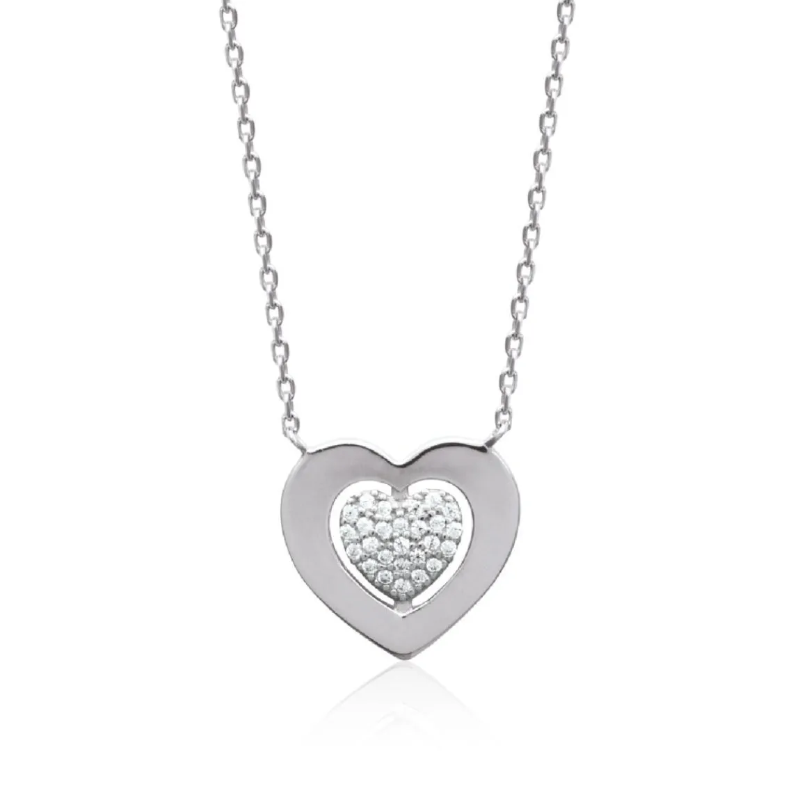 Maison de la Bijouterie Collier femme pendentif cœur argent VW30YU45 | Femme Collier Et Pendentif