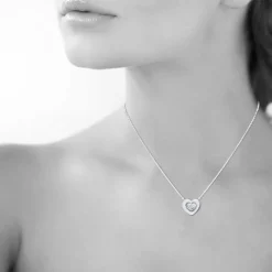 Maison de la Bijouterie Collier femme pendentif cœur argent VW30YU45 | Femme Collier Et Pendentif