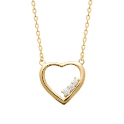 Maison de la Bijouterie Collier femme pendentif cœur plaqué or UWZ3Y045 | Femme Collier Et Pendentif