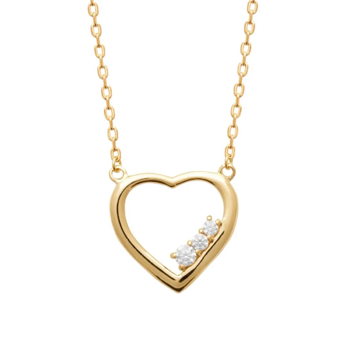 Maison de la Bijouterie Collier femme pendentif cœur plaqué or UWZ3Y045 | Femme Collier Et Pendentif