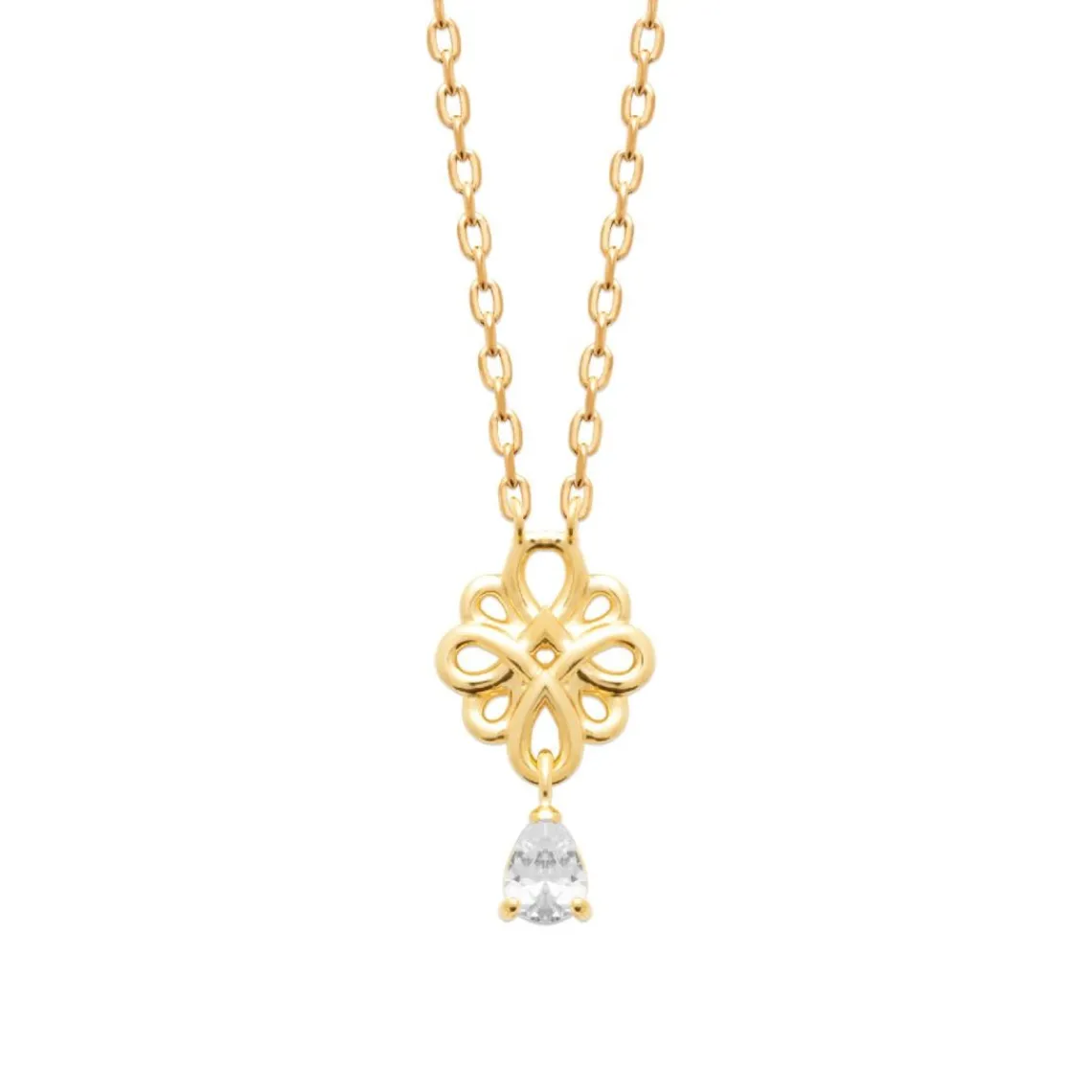 Maison de la Bijouterie Collier femme pendentif fleur plaqué or UW405045 | Femme Collier Et Pendentif
