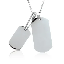Maison de la Bijouterie Collier femme pendentif à graver acier argent 3Z04UY50 | Femme Collier Et Pendentif