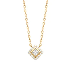 Maison de la Bijouterie Collier femme pendentif plaqué or oxydes de zirconium UW3UV345 | Femme Collier Et Pendentif