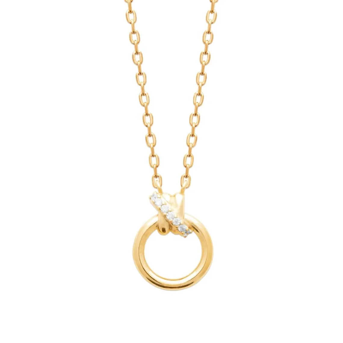 Maison de la Bijouterie Collier femme pendentif rond oxydes plaqué or UW3UZV45 | Femme Collier Et Pendentif