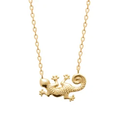 Maison de la Bijouterie Collier femme pendentif salamandre plaqué or UYY0ZY45 | Femme Collier Et Pendentif