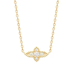 Maison de la Bijouterie Collier femme pendentif serti clos plaqué or UW405Y45 | Femme Collier Et Pendentif