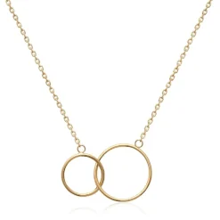 Maison de la Bijouterie Collier femme plaqué or double cercle - UYZZ5U45 | Femme Collier Et Pendentif