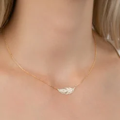 Maison de la Bijouterie Collier femme plaqué or feuillage - UYZ35345 | Femme Collier Et Pendentif