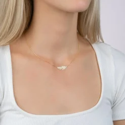 Maison de la Bijouterie Collier femme plaqué or feuillage - UYZ35345 | Femme Collier Et Pendentif
