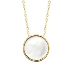 Maison de la Bijouterie Collier femme plaqué or nacre serti clos - UW335445 | Femme Collier Et Pendentif
