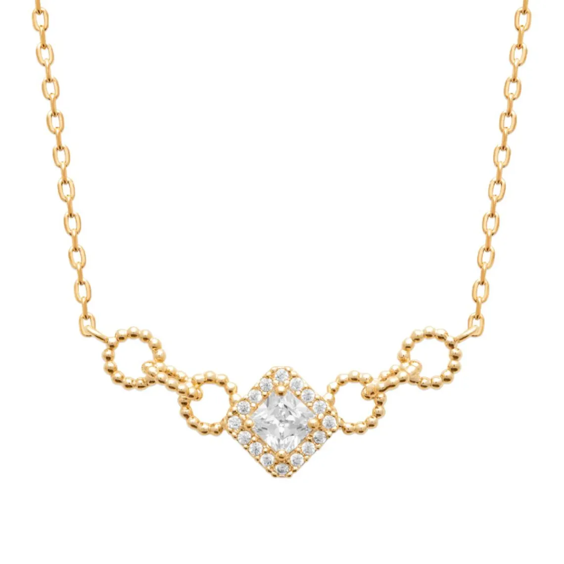 Maison de la Bijouterie Collier femme plaqué or oxyde de zirconium UW3U4445 | Femme Collier Et Pendentif