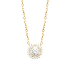 Maison de la Bijouterie Collier femme plaqué or oxydes de zirconium UW3UV045 | Femme Collier Et Pendentif