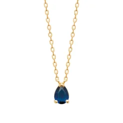 Maison de la Bijouterie Collier femme plaqué or pendentif oxyde bleue UW3UW545 | Femme Collier Et Pendentif