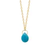 Maison de la Bijouterie Collier femme plaqué or pendentif apatite UW40Y045 | Femme Collier Et Pendentif