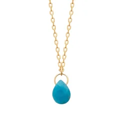 Maison de la Bijouterie Collier femme plaqué or pendentif apatite UW40Y045 | Femme Collier Et Pendentif