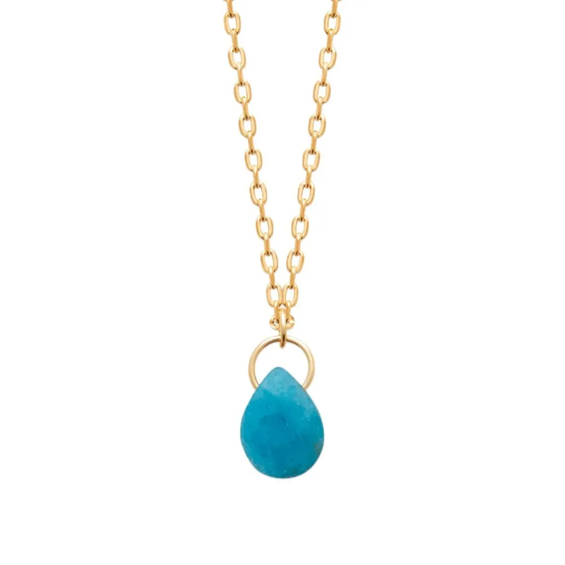 Maison de la Bijouterie Collier femme plaqué or pendentif apatite UW40Y045 | Femme Collier Et Pendentif