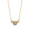 Maison de la Bijouterie Collier femme plaqué or pendentif labradorite UW400Z45 | Femme Collier Et Pendentif