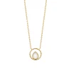 Maison de la Bijouterie Collier femme plaqué or pierre de lune serti griffe - UW3ZU445 | Femme Collier Et Pendentif