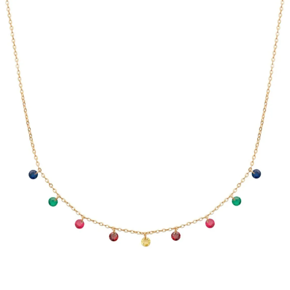 Maison de la Bijouterie Collier femme plaqué or teinté serti clos - UW34V345 | Femme Collier Et Pendentif