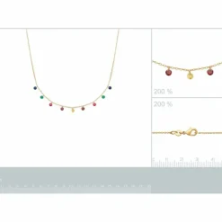 Maison de la Bijouterie Collier femme plaqué or teinté serti clos - UW34V345 | Femme Collier Et Pendentif