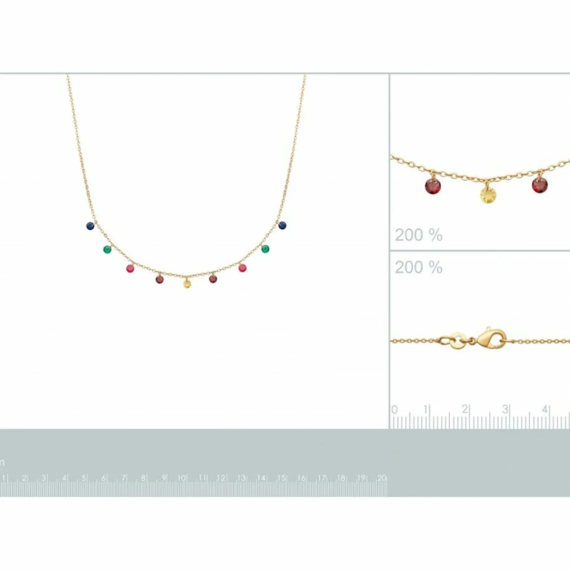 Maison de la Bijouterie Collier femme plaqué or teinté serti clos - UW34V345 | Femme Collier Et Pendentif
