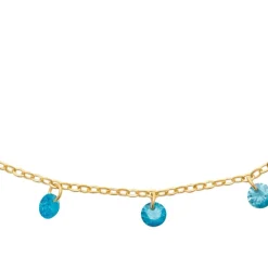 Maison de la Bijouterie Collier femme plaqué or teinté serti griffe - UW343Y45 | Femme Collier Et Pendentif