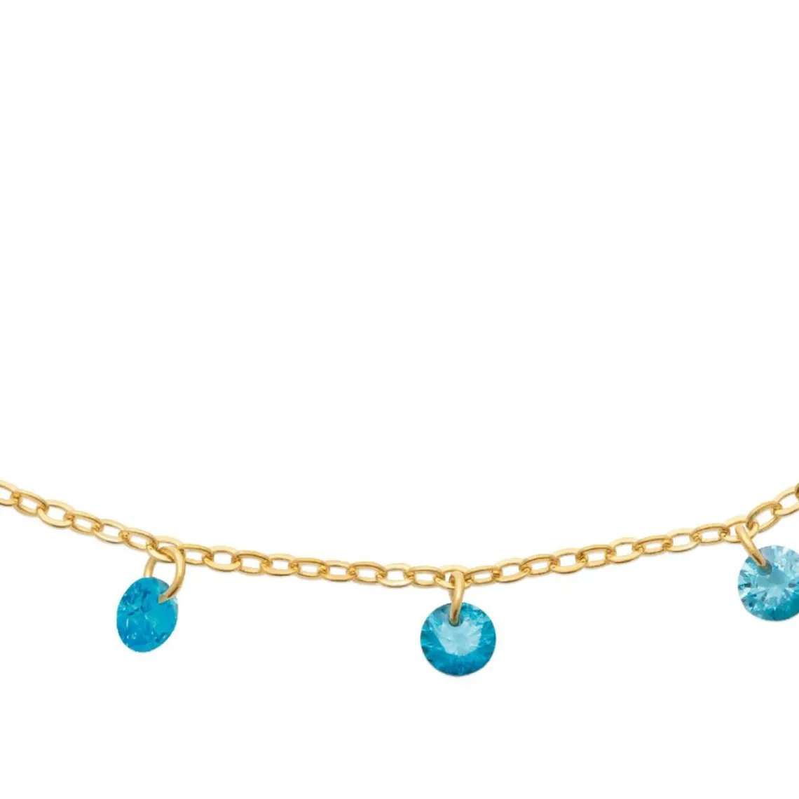Maison de la Bijouterie Collier femme plaqué or teinté serti griffe - UW343Y45 | Femme Collier Et Pendentif